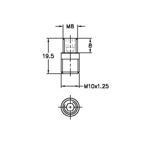 Convertor Ext. M10 x 1.25 x M8 NOGA - Img 3