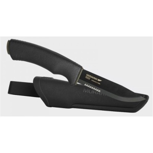 Cutit Bushcraft BlackBlade SRT (S) cu lama partial dintata, otel inoxidabil Suedez 12C27, acoperire DLC, Morakniv - Img 3