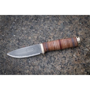 Cutit Fallkniven NL5CXL Idun Northern Light, lama Cowry X Damascus, maner piele naturala, lama 100 mm - Img 18