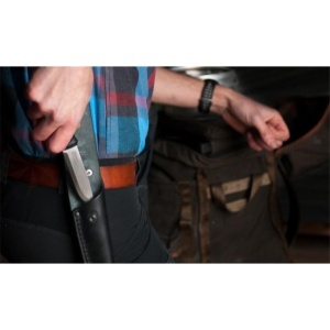 Cutit Full-Tang Morakniv Garberg INOX, Teaca piele si maner Polimer negru, pentru Bushcraft si Outdoor - Img 9
