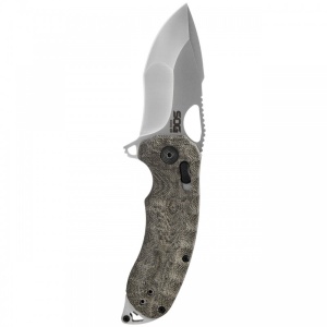 Cutit pliabil SOG Kiku XR Satin, lama CTS XHP, XR Lock, maner Micarta, design Kiku Matsuda - Img 10