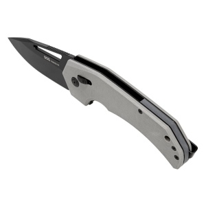 Cutit pliabil SOG Prohen XR Gray Black 12-25-03-57, lama Drop Point CRYO D2 Stonewashed, XR Lock, deschidere Flipper, maner G10 Gray & Black, EDC Tactical