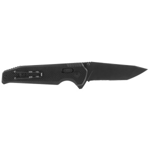 Cutit pliabil SOG Vision XR Serrated 12-57-02-57, lama Tanto CTS XHP Black TiNi Partial Serrated, XR Lock, Thumb Hole, maner G10 Black, EDC Tactical - Img 2