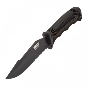 Cutit tactic SOG SEAL Strike Black TiNi, otel AUS-8, lama partial zimtata 125 mm - Img 9