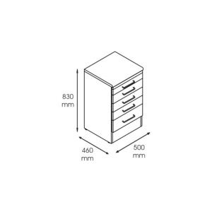 Dulap metalic cabinet medical/stomatologic cu 5 sertare, 500x460x830 mm - Img 2