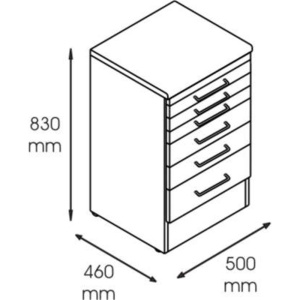 Dulap metalic cabinet medical/stomatologic cu 6 sertare, 500x460x830 mm