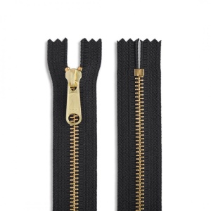 Fermoar YKK pielarie din alama cu banda maro, Tandy Leather SUA - Img 2