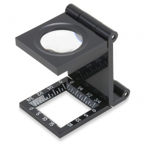 Lupa pliabila LinenTest din plastic 6,5x20 mm cu masuratori - Carson
