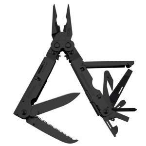 Multitool SOG PowerAssist Black Oxide cu husa din nylon, 16 functii, Compound Leverage, deschidere asistata S.A.T.