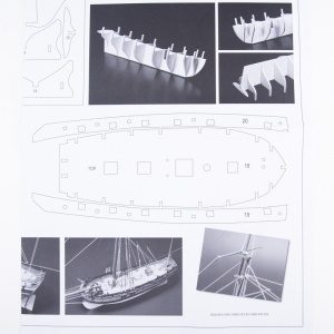 Planuri contructie navomodel, salupa Lady Nelson, Scara 1:64, Lungime: 530mm, Amati Italia - Img 3