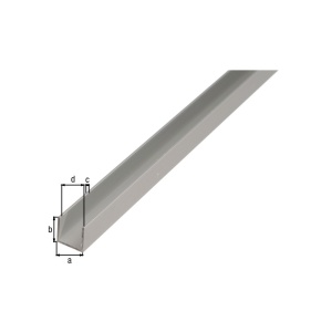Profil aluminiu forma "U", 1000 mm - Img 2