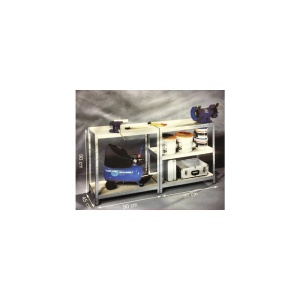 Raft metalic cu 5 polițe din lemn 900x450x1800 mm max. 200 kg/poliță, montaj rapid cu cleme (masă de lucru) - Img 2