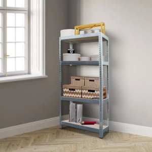 Raft metalic pentru depozitare 150 x 70 x 30 cm, 4 polite, 80 kg/polita, gri - Img 3