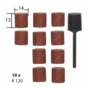 Set ax si 10 tamburi din corindon pentru slefuire, 14mm, GR120, Proxxon 28978 - Img 6
