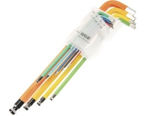 Set chei hexagonale colorate cu cap sferic WGB 1,5-10 mm, 9 piese
