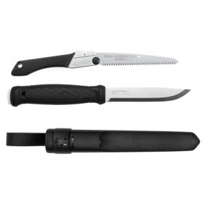 Set Cutit Garberg Inox Si Fierastrau pliabil bushcraft, camping Silky Gomboy 210mm cu 10dinti, 30mm - Img 2