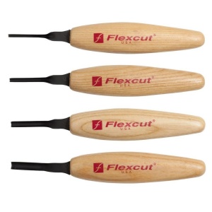 Set micro dalti in forma de U pentru sculptura in lemn, Flexcut - Img 1