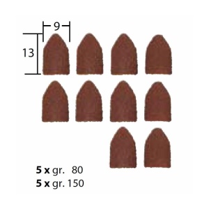 Set tamburi conici, din corindon, 9x13mm, GR80 si GR150, Proxxon 28989 - Img 4