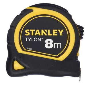 Stanley 1-30-657, ruleta Tylon 8m, tru-zero, protectie din cauciuc, anti-alunecare, 8m x 25mm