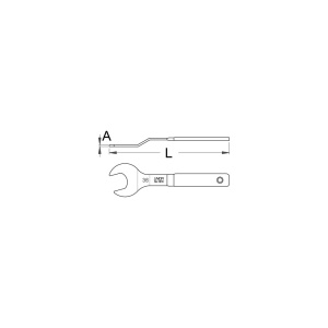 1618/2DP Cheie de roata simpla indoita 36 mm pentru bicicleta, Unior - Img 3