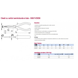 508/1VDEBI Cleste/Patent izolat cu varfuri semirotunde si tais, Unior - Img 2