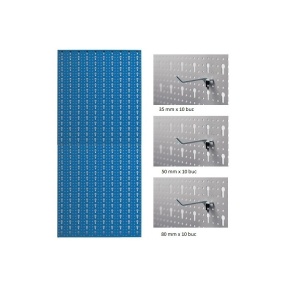 AB3 Panou profesional vertical albastru, 500x1000 mm cu set 30 carlige metalice - Img 2