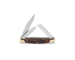 Briceag de buzunar Buck Knives 0373BRS-B Trio cu 3 lame, maner din lemn - Img 4