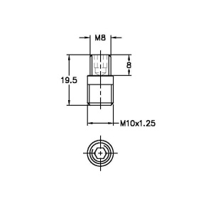 Convertor Ext. M10 x 1.25 x M8 NOGA - Img 4