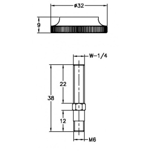Convertor Ext. M6 - W1/4 x L22 cu piulita NOGA - Img 3