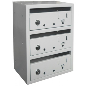 Cutie postala modulara 1x3, 250 x 160 x 330 mm, 3 compartimente, cu yale individuale