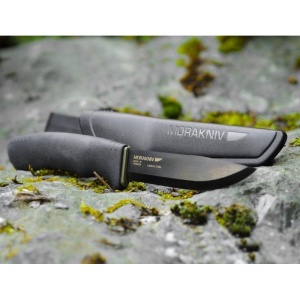 Cutit Bushcraft BlackBlade (C) Outdoor si Supravietuire, lama Otel Carbon C100S cu acoperire DLC , Morakniv - Img 5