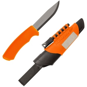 Cutit Bushcraft Survival Orange cu lama otel inoxidabil suedez 12C27,Morakniv - Img 5