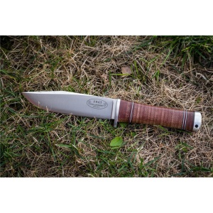 Cutit Fallkniven NL4L Frej Northern Light, lama Laminated VG10, maner piele naturala, lama 130 mm - Img 10