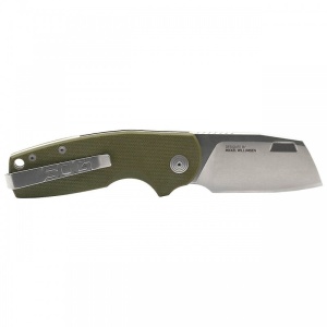 Cutit pliabil SOG Stout FLK Cleaver OD Stonewash 16-03-06-57, lama Cleaver CRYO D2 Stonewashed, Frame Lock, deschidere Flipper, maner G10 Olive Drab, EDC - Img 2