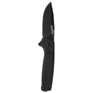 Cutit pliabil SOG Terminus XR Black TM1027-BX, lama Drop Point D2 TiNi Black, XR Lock, deschidere Flipper, Thumb Stud, maner G10 Black, EDC