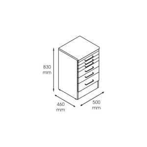 Dulap metalic cabinet medical/stomatologic cu 6 sertare, 500x460x830 mm - Img 6