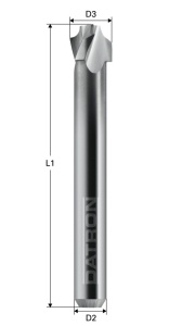 Freza cu 3 caneluri, Datron 00685814, 4.0x5.0x6.0mm - Img 2