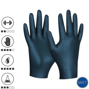 Gebol 709663, Set 100 de manusi de protectie Blue Nitril Comfort, din nitril, calitate superioara, extra subtiri, marimea 9/L
