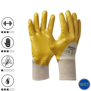 Gebol 729510, Manusi de protectie Nitril, din bumbac, acoperire cu nitril, rezistente la ulei si apa, uz profesional, marimea 10/XL