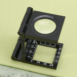 Lupa pliabila LinenTest din plastic 6,5x20 mm cu masuratori - Carson - Img 3