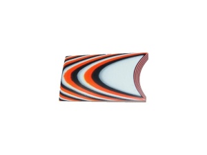 Material compozit pentru maner cutit G10 - 9.5 mm, Black/White/Orange 2/2/2