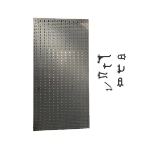 Panou perforat vertical din INOX, 1000x500mm cu set 20 carlige