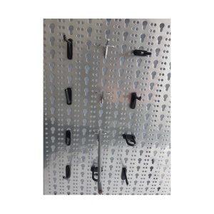 Panou perforat vertical din INOX, 1000x500mm cu set 25 carlige metalice - Img 12