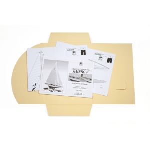 Planuri constructie navomodeli, RAINBOW - J Class Yacht - 1934, Scara 1:80, Lungime 480 mm, Amati Italia