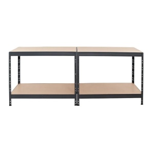 Raft metalic depozitare, 180 x 90 x 45 cm, gri, 4 polite, 300 kg/polita - Img 4