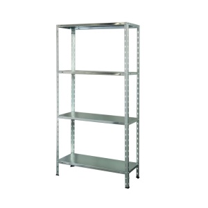 Raft metalic pentru depozitare 150 x 75 x 30 cm, 4 polite, 40 kg/polita, gri