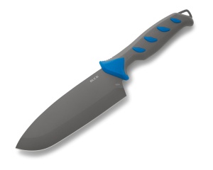 Satar pentru peste de apa sarata Buck Hookset 0150BLS-B, lama 15.2 cm, otel 5Cr15MoV, maner antialunecare albastru, teaca polimer
