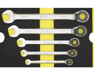 Set chei combinate fixe și inelare cu clichet reversibil WGB 268x38x171 mm, inserție pentru sertare, 5 piese
