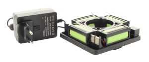 Set cu acumulator și încărcător pentru laserul rotativ hedue Q2 și, parțial, R2 și R3, Hedue