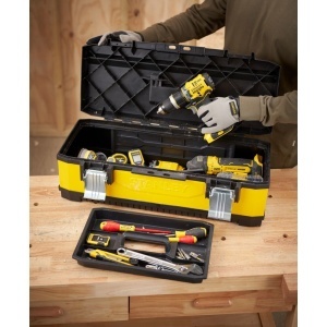 Stanley 1-95-614, Cutie de scule galvanizata din metal+plastic, 26inch - Img 6
